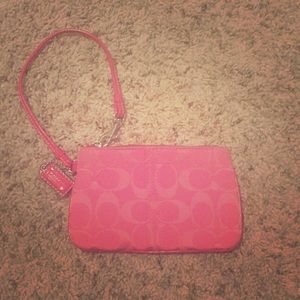 Pink coach wristlet